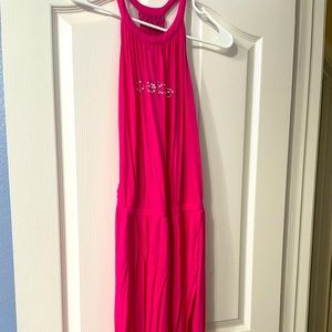Bebe pink hi low maxi dress
